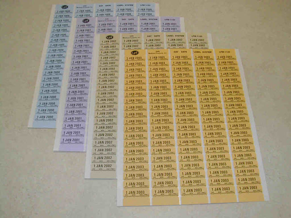 X-Ray Date Labels, 25 Per Weekday. 0 Per Weekend Day.